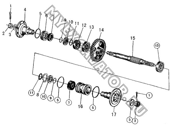 Коробка передач/5RD SHAFT SDLG LG953