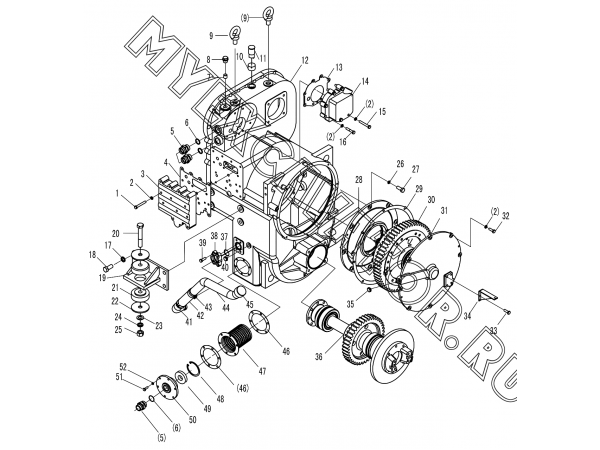 Коробка передач/TRANSMISSION ASSEMBLY (1) SDLG LG953