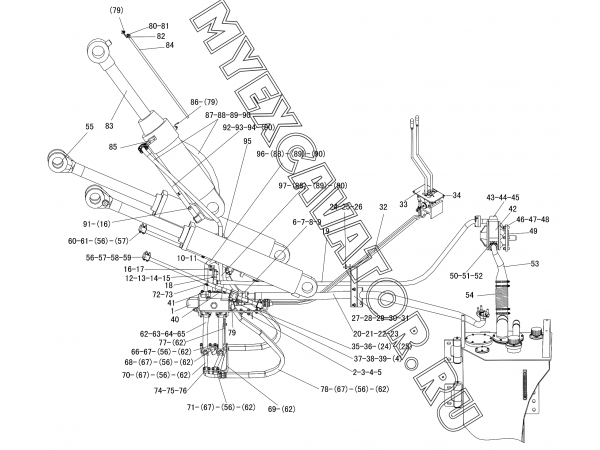 Гидросистема/IMPLEMENT HYDRAULIC SYSTEM SDLG LG953