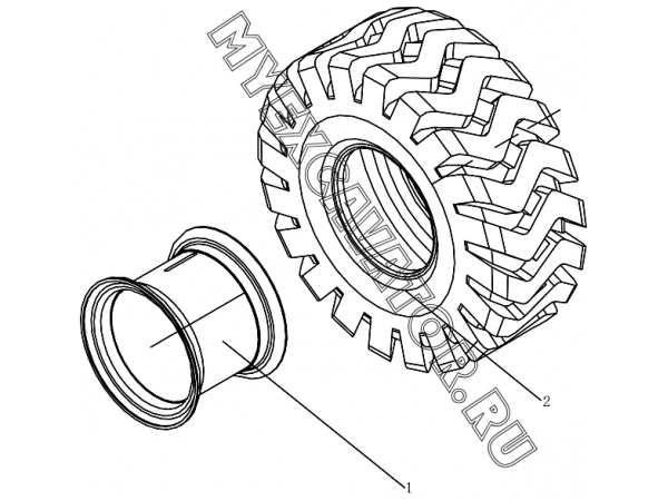 Колесо/RIM AND TYRE ASSEMBLY SDLG LG953