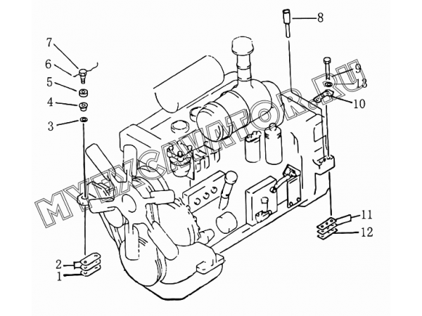 101 Детали опоры двигателя Shantui SD16