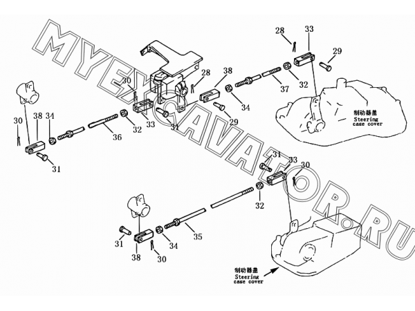 2602 Педаль тормоза и тормозной механизм (1/2) Shantui SD16
