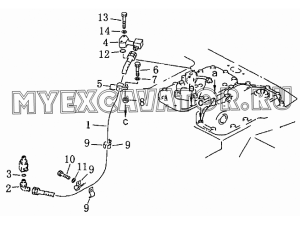 Трубопроводы рулевого управления (3/3) Shantui SD22