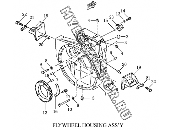 Картер маховика/FLYWHEEL HOUSING ASS’Y Shantui SD23