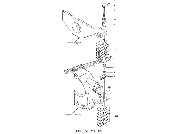 Подвеска двигателя/ENGINE MOUNT Shantui SD23