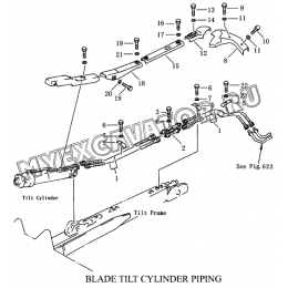 Отвал/BLADE TILT CYLINDER PIPING Shantui SD23