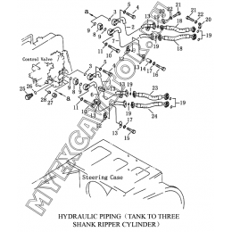 Гидросистема/HYDRAULIC PIPING (TANK TO THREE SHANK RIPPER CYLINDER) Shantui SD23