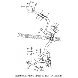 Гидросистема/HYDRAULIC PIPING (TANK TO TILT CYLINDER) Shantui SD23