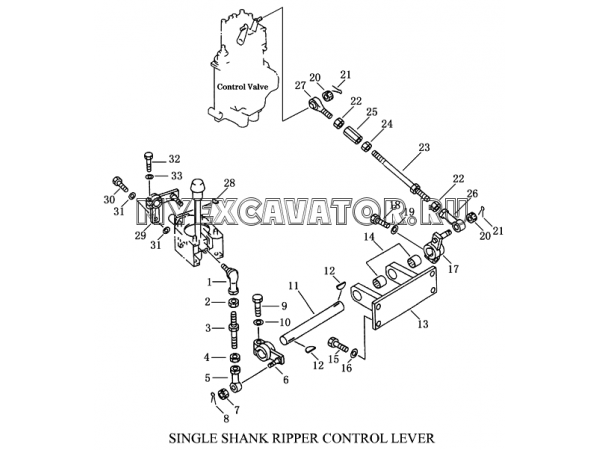 Гидросистема/SINGLE SHANK RIPPER CONTROL LEVER Shantui SD23