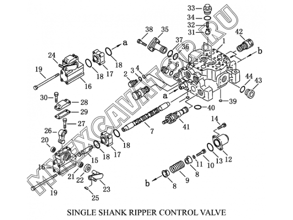 Гидросистема/SINGLE SHANK RIPPER CONTROL VALVE Shantui SD23