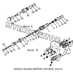Гидросистема/SINGLE SHANK RIPPER CONTROL VALVE Shantui SD23