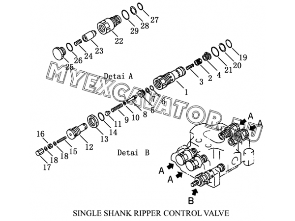 Гидросистема/SINGLE SHANK RIPPER CONTROL VALVE Shantui SD23