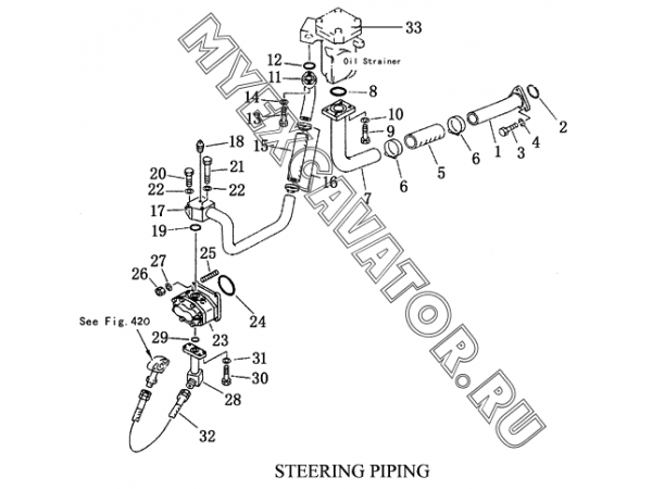 Гидросистема/STEERING PIPING Shantui SD23