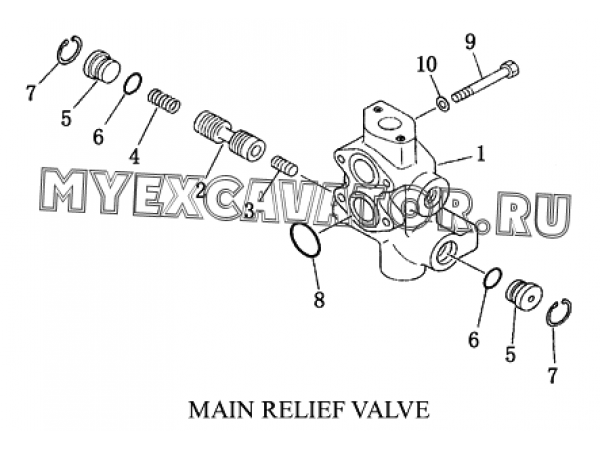 Гидросистема/MAIN RELIEF VALVE Shantui SD23