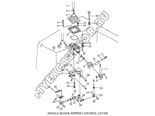 Гидросистема/SINGLE SHANK RIPPER CONTROL LEVER Shantui SD23