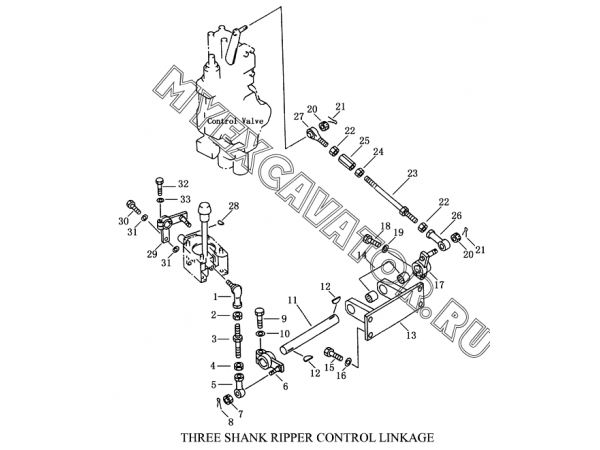 Гидросистема/THREE SHANK RIPPER CONTROL LINKAGE Shantui SD23