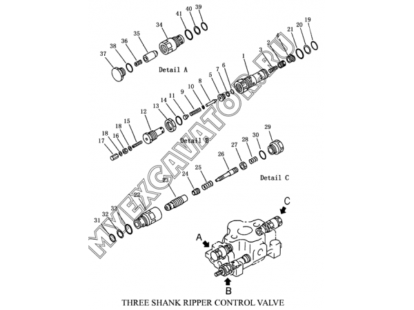 Гидросистема/THREE SHANK RIPPER CONTROL VALVE Shantui SD23