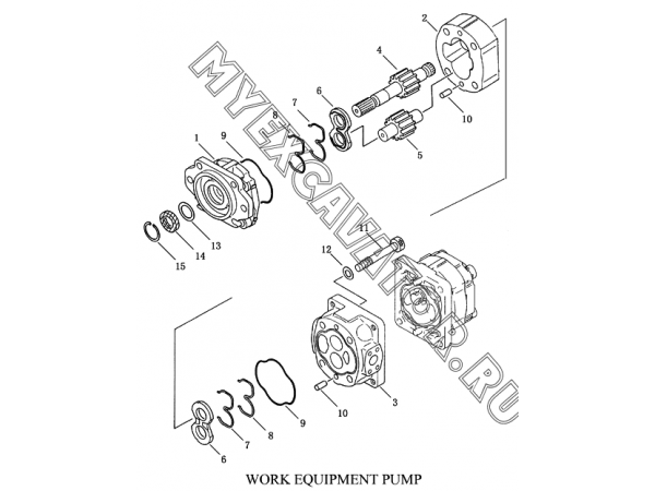 Гидросистема/WORK EQUIPMENT PUMP Shantui SD23