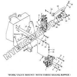 Гидросистема/WORK VALVE MOUNT (WITH THREE SHANK RIPPER) Shantui SD23