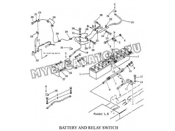 Батареи аккумуляторные/BATTERY AND RELAY SWITCH Shantui SD23