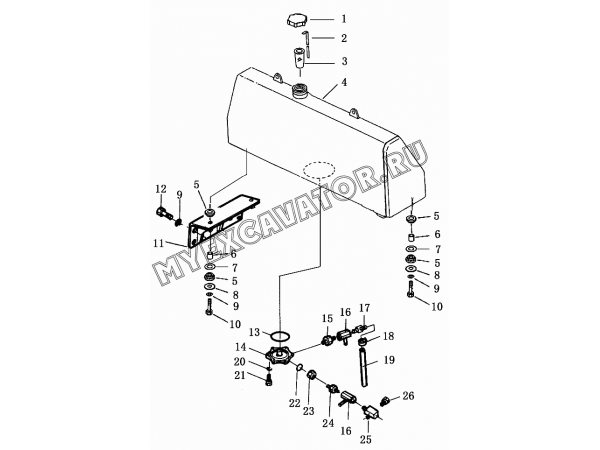 Топливный бак/Fuel tank 171-04-A0000-1 Shantui SD32