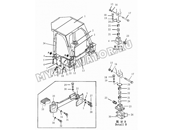 Защита оператора/Frame,ROPS 171-59-A0000 Shantui SD32