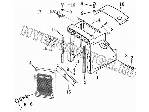 Облицовка/Radiator guard 171-50-A0000-1 Shantui SD32