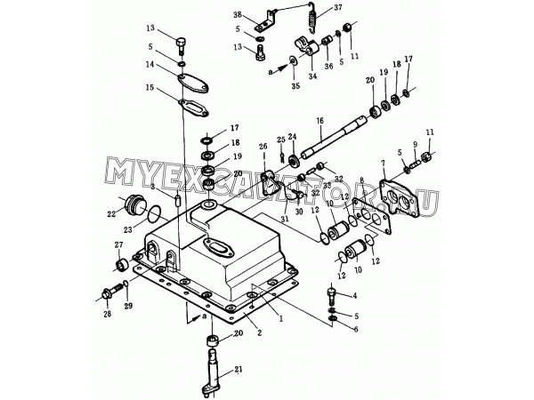 Трансмиссия/Cover and valve control lever 175-15-35002-2 Shantui SD32