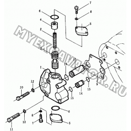 Трансмиссия/Lubicating valve 175-15-44005 Shantui SD32