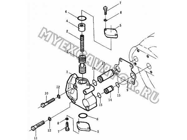 Трансмиссия/Lubicating valve 175-15-44005 Shantui SD32