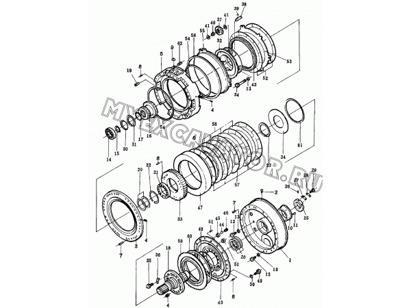 Трансмиссия/Transmission gear and shaft (2/2) 175-15-00226-3 Shantui SD32