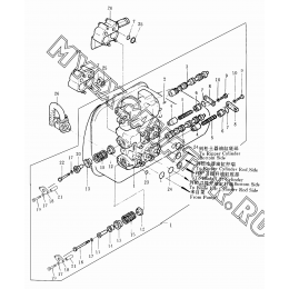 Гидросистема/Blade lift and ripper control valve (1/2) 701-43-24002-1 Shantui SD32