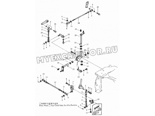 Гидросистема/Blade tilt and ripper control linkage 171-86-A0000-4 Shantui SD32