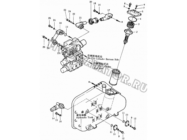 Гидросистема/Hydraulic tank (2/2) 175-60-29006-2 Shantui SD32