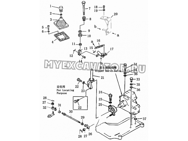 Гидросистема/Ripper control lever 171-87-A0000-1 Shantui SD32