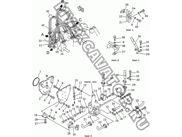 Гидросистема/Ripper cylinder piping 171-64-A0000-2 Shantui SD32