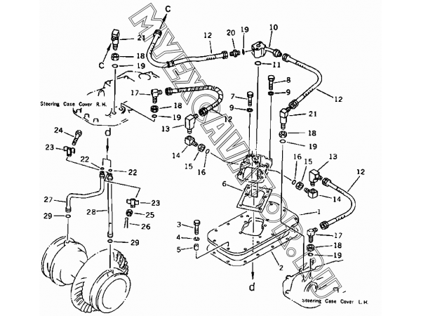 Тормозные трубопроводы/Brake piping system 171-74-A0000-3 Shantui SD32