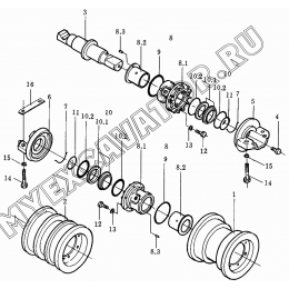 Каток/Track roller ass'y 175-30-0048(9)6 Shantui SD32