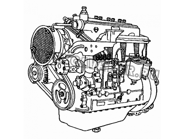 Общий вид двигателя Д44 ВТЗ Д-144