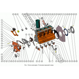 Блок цилиндров. Установка передней опоры ММЗ Д-245.5С
