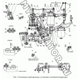 Топливные трубопроводы и установка топливной аппаратуры ММЗ Д-245.5С