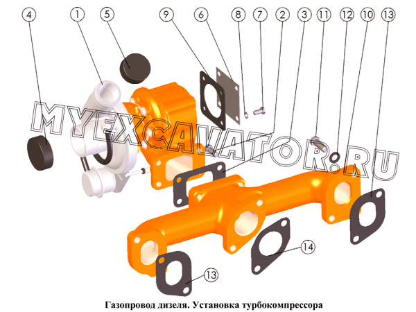 Газопровод дизеля. Установка турбокомпрессора ММЗ Д-245.9