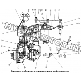 Топливные трубопроводы и установка топливной аппаратуры ММЗ Д-245.9