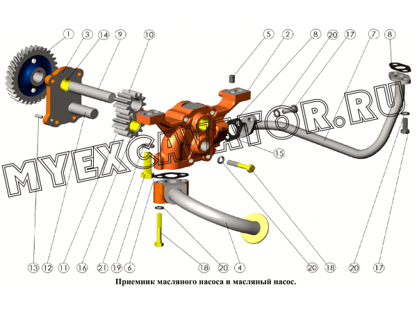 Приемник масляного насоса и масляный насос ММЗ Д-245.9