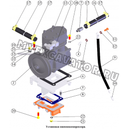 Установка пневмокомпрессора ММЗ Д-245.9
