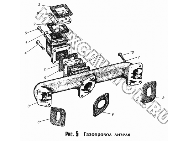 Газопровод дизеля ММЗ Д-245.9-540