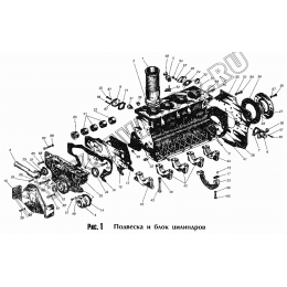 Подвеска и блок цилиндров ММЗ Д-245.9-540