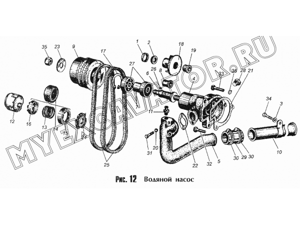 Водяной насос ММЗ Д-245.9-540