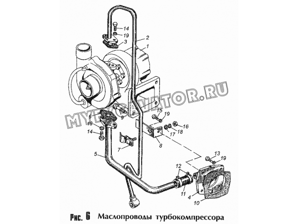 Маслопроводы турбокомпрессора ММЗ Д-245.9-540