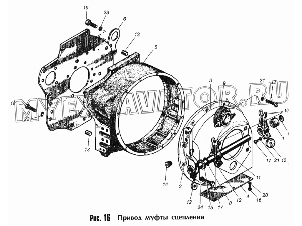 Привод муфты сцепления ММЗ Д-245.9-540